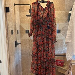 Anthropologie Floral Long Sleeve Dress